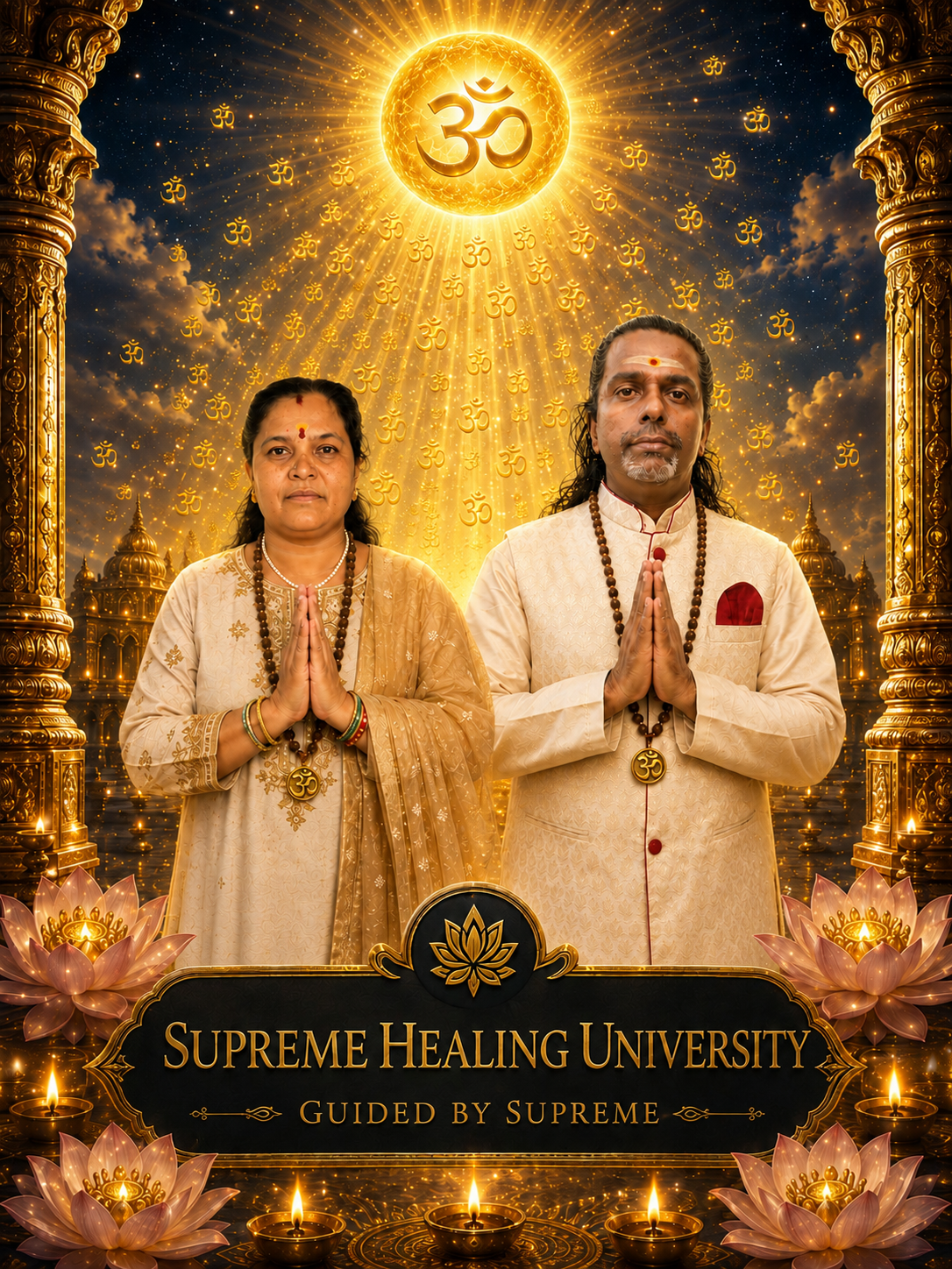 Manjula and Alagharswamy, co-founders of Supreme Healing University